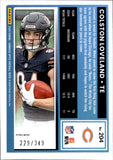 2024 Colston Loveland Panini Donruss Optic RATED ROOKIE AQUA PRIZM 229/349 RC #204 Chicago Bears