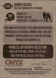 2021 Romeo Doubs Onyx AUTOGRAPH ROOKIE AUTO RC /400 Green Bay Packers Nevada University Wolf Pack