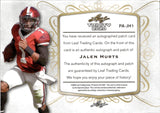 2020 Jalen Hurts Leaf Trinity ROOKIE PATCH AUTOGRAPH RC AUTO #PA-JH1 Alabama Crimson Tide
