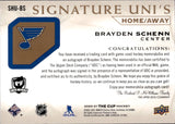 2020-21 Brayden Schenn Upper Deck The Cup SIGNATURE UNI'S HOME/AWAY 2/5 AUTOGRAPH JERSEY PATCH AUTO #SHU-BS St. Louis Blues
