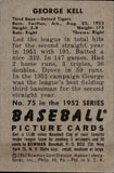 1952 George Kell Bowman #75 Detroit Tigers BV$80