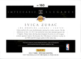 2016-17 Ivica Zubac Panini Impeccable ELEGANCE ROOKIE JERSEY AUTOGRAPH 4/25 AUTO #160 Los Angeles Lakers
