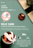 2024 Aaron Judge Topps HOLIDAY MEGA GAME-USED MEMORABILIA JERSEY RELIC #RC-AJ New York Yankees