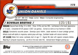 2023 Jalon Daniels Bowman University Chrome FUCHSIA MINI DIAMOND REFRACTOR AUTOGRAPH 15/50 AUTO #173 Kansas Jayhawks