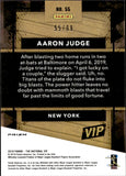 2019 Aaron Judge Panini The National VIP PURPLE ICE PRIZM 55/99 #55 New York Yankees