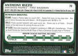 2011 Anthony Rizzo Bowman BLUE ROOKIE RC 45/499 #70 San Diego Padres 1