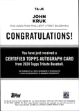2024 John Kruk Topps Tribute AUTOGRAPH 25/75 AUTO #TA-JK Philadelphia Phillies