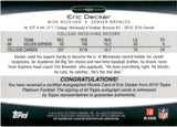 2010 Eric Decker Topps Platinum AUTOGRAPH ROOKIE RC AUTO 374/900 #151 Denver Broncos