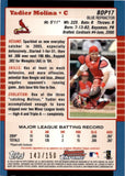 2005 Yadier Molina Bowman Chrome BLUE REFRACTOR 143/150 #BDP17 St. Louis Cardinals
