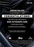 2025 Jordan Walker Topps Chrome Black GREEN REFRACTOR ROOKIE AUTOGRAPH 82/99 RC AUTO #CBA-JWA St. Louis Cardinals