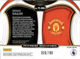 2024-25 Diogo Dalot Panini Select Premier League PITCHSIDE SIGNATURES PURPLE PRIZM AUTOGRAPH 26/199 AUTO #PS-DDA Manchester United