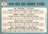 1965 Jim Lonborg Gerry Moses Mike Ryan Bill Schlesinger Topps ROOKIE STARS #573 Boston Red Sox 2