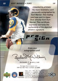 2000 Kurt Warner Upper Deck MVP PROSIGN AUTOGRAPH AUTO #KW St. Louis Rams