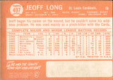 1964 Jeoff Long Topps #497 St. Louis Cardinals 1