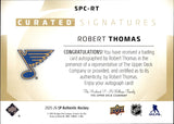 2025-26 Robert Thomas Upper Deck SP Authentic CURATED SIGNATURES AUTOGRAPH 87/299 AUTO #SPC-RT St. Louis Blues