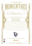 2020-21 Richard Jefferson Panini Flawless MOMENTOUS AUTOGRAPHS RUBY AUTO 3/15 #MOM-JEF New Jersey Nets