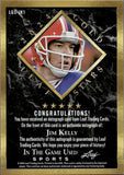 2024 Jim Kelly Leaf In the Game Used LEAF GOLD STARS PINK FOIL AUTOGRAPH AUTO 10/12 #LGS-JK1 Buffalo Bills