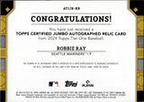 2024 Robbie Ray Topps Tier One JUMBO AUTOGRAPHED RELIC GREEN 16/49 GAME-USED MEMORABILIA JERSEY #AT1JR-RR Seattle Mariners