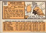 1963 Willie Davis Topps #229 Los Angeles Dodgers 1