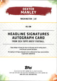 2024 Dexter Manley Topps Motif HEADLINE SIGNATURES AUTOGRAPH 4/8 AUTO #HS-DM Washington Redskins