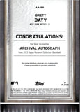 2023 Brett Baty Topps Museum Collection ARCHIVAL AUTOGRAPH ROOKIE 28/299 AUTO RC #AA-BB New York Mets