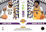 2024-25 Lebron James Bronny James Jr. Panini Donruss Optic OPTICAL ILLUSIONS PURPLE PRIZM #2 Los Angeles Lakers 1