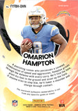 2025 Omarion Hampton Panini Donruss Optic FIRST YEAR FRESH BLUE HYPER PRIZM ROOKIE JERSEY RELIC RC #FYFBH-OHN Los Angeles Chargers
