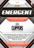 2018-19 Shai Gilgeous-Alexander Panini Prizm EMERGENT ROOKIE RC #11 Los Angeles Clippers MVP