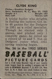 1952 Clyde King Bowman #56 Brooklyn Dodgers BV$25