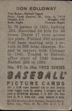 1952 Don Kolloway Bowman #91 Detroit Tigers 2 BV$15