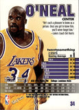 1997-98 Shaquille O'Neal Skybox Z-FORCE #34 Los Angeles Lakers