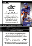 2022 Alexander Ramirez Jett Williams Kevin Parada Leaf Trinity TRIPLE AUTOGRAPH 1/1 ONE-OF-ONE AUTO #TA-4 New York Mets