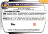 2025-26 ZaKiyah Johnson Bowman University Chrome 1ST BOWMAN RED GEOMETRIC REFRACTOR 3/5 #BCP-73 LSU Tigers