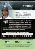 2022 Otto Lopez Topps Stadium Club ROOKIE AUTOGRAPH RC AUTO #SCBA-OL Toronto Blue Jays