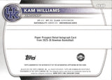 2025-26 Kam Williams Bowman 1ST BOWMAN PAPER PROSPECT RETAIL AUTOGRAPH AUTO #PA-MR Kentucky Wildcats