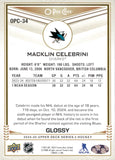 2024-25 Macklin Celebrini Upper Deck SERIES TWO O-PEE-CHEE GLOSSY ROOKIE RC #OPC-34 San Jose Sharks 1