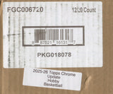 2025-26 Topps Chrome Update Series Basketball Hobby, 12 Box Case *RELEASES 8/6*