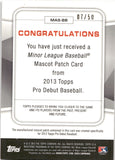 2013 Buddy Bat Topps Pro Debut MASCOTS GOLD 7/50 #MAS-BB LOUISVILLE BATS CINCINNATI REDS