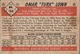 1953 Omar "Turk" Lown Bowman Color #154 Chicago Cubs BV$80