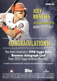 2023 Joey Meneses Topps Archives 1998 TOPPS BABY BOOMERS ROOKIE AUTOGRAPH RC AUTO #98BB-JM Washington Nationals