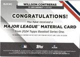 2024 Willson Contreras Topps SERIES ONE MAJOR LEAGUE MATERIAL GAME-USED BAT #MLM-WC St. Louis Cardinals
