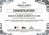 2023 Marcus Semien Topps Pristine AROUND THE DIAMOND AUTOGRAPH RELIC AUTO #ADR-MS Texas Rangers