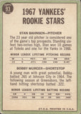 1967 Stan Bahnsen Bobby Murcer Topps ROOKIE STARS #93 New York Yankees