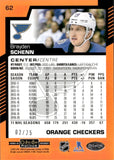 2020-21 Brayden Schenn OPC Platinum ORANGE CHECKERS 2/25 #62 St. Louis Blues