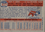 1957 Joe Adcock Topps #117 Milwaukee Braves BV$20