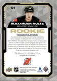 2021-22 Alexander Holtz Upper Deck Stature ROOKIE AUTO PATCH 15/15 RC AUTOGRAPH #121 New Jersey Devils