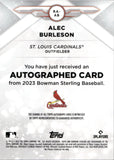 2023 Alec Burleson Bowman Sterling AUTOGRAPH ROOKIE AUTO RC #RA-AB St. Louis Cardinals