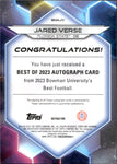 2023 Jared Verse Bowman University Best BEST OF 2023 AUTOGRAPH REFRACTOR ROOKIE AUTO RC #BOA-JV Florida State Seminoles Los Angeles Rams