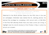 2012 Justin Verlander Topps Update MLB ALL-STAR GAME SP PHOTO VARIATION #US15 Detroit Tigers American League