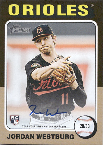 2024 Jordan Westburg Topps Heritage ROOKIE REAL ONE AUTO AUTOGRAPH #ROA-JWE Baltimore Orioles